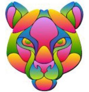 Multicolored Cat Head Logo